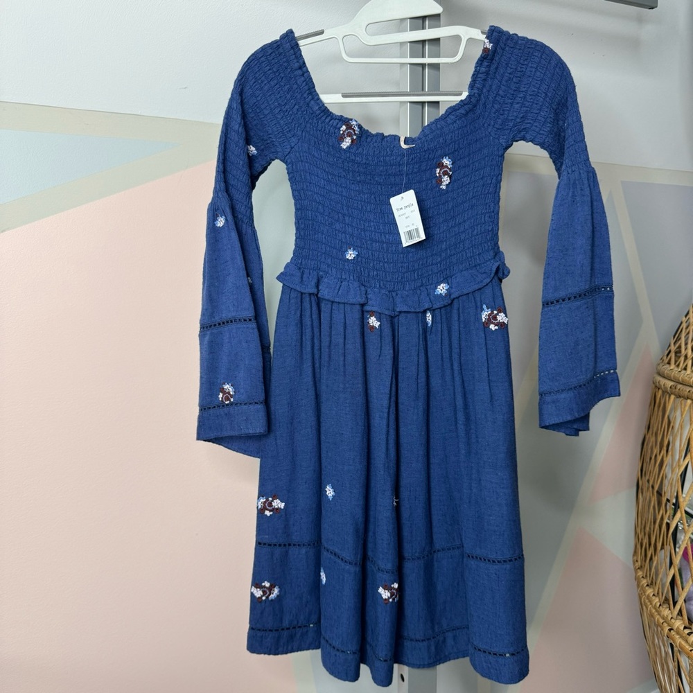 Free people bell sleeve smocked mini dress | NWT |